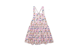 Girls twirly tie back dress in hipster mermaid print