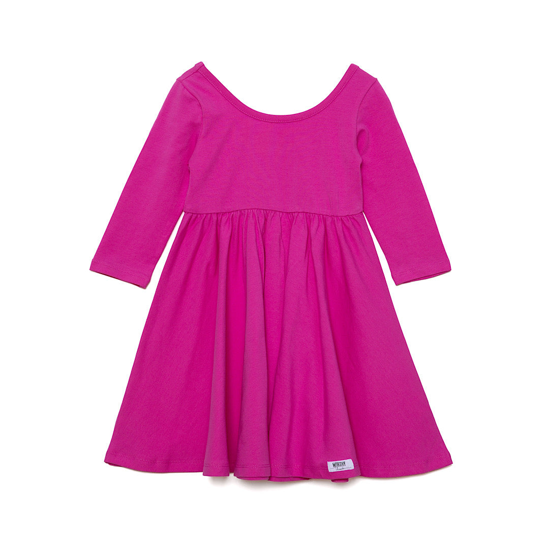 Girls twirly dress in hot pink Back to School