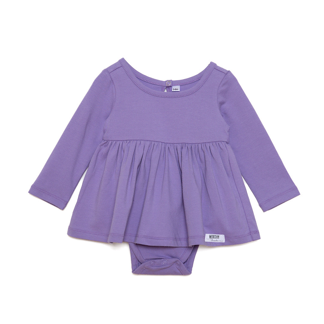 Baby bubble romper in purple