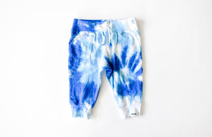 Kids tie dye joggers in blues: tie dye kids clothes by worthy threads