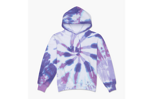 Adult tie dye hoodie in purple.  Unique tie dye loungewear sets!