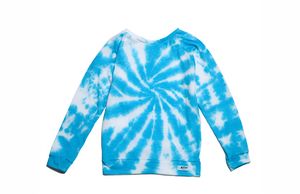 Kids tie dye raglan shirt in light blue