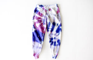 Adult tie dye joggers in purple: tie dye loungewear set joggers