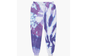 Adult tie dye joggers in purple.  Unique tie dye loungewear sets